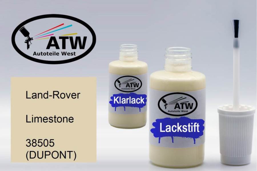 Land-Rover, Limestone, 38505 (DUPONT): 20ml Lackstift + 20ml Klarlack - Set, von ATW Autoteile West.